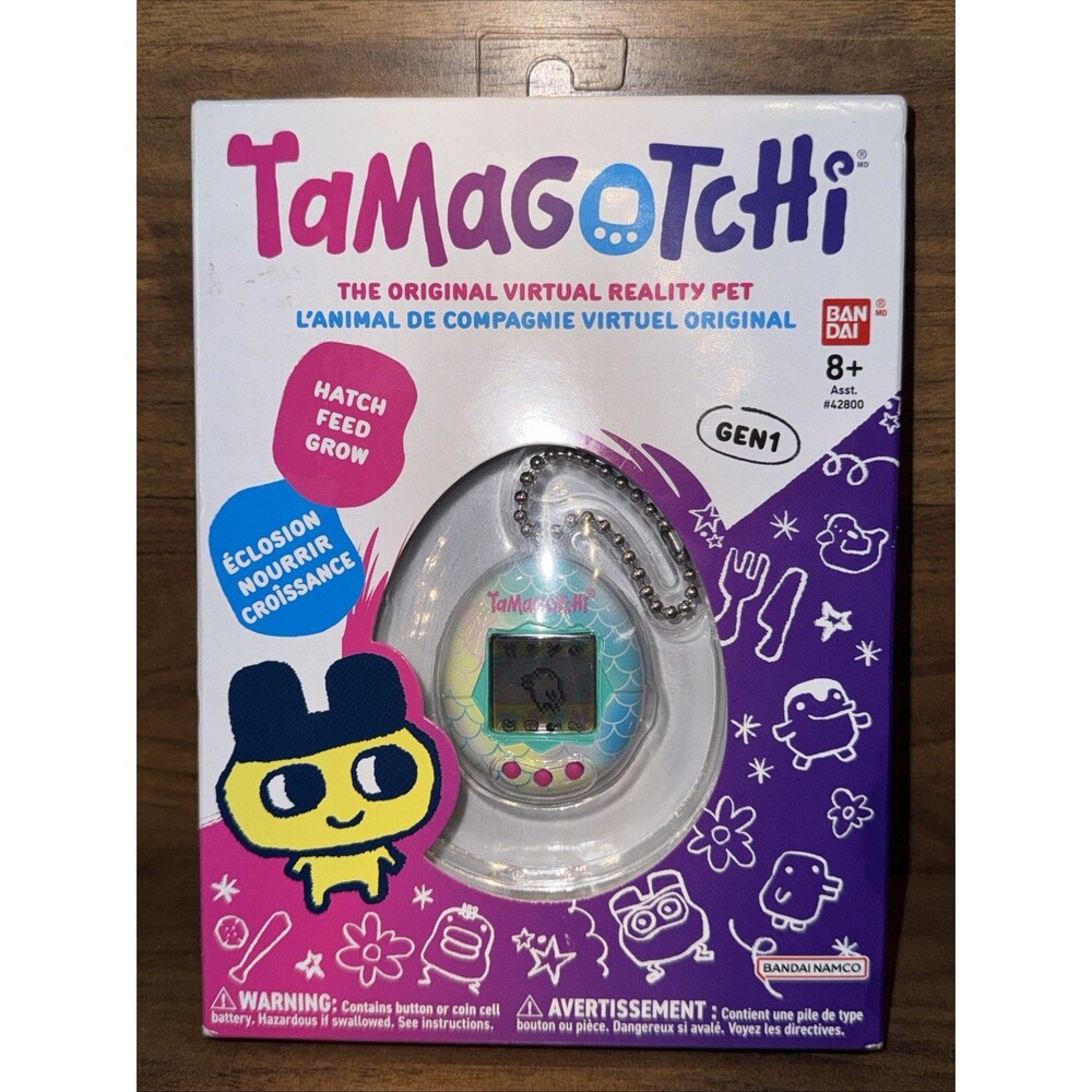 Tamagotchi Gen 1 Virtual Pet Teal Mermaid Shell Bandai New